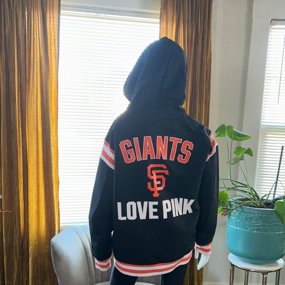 PINK Victoria's Secret Black & Orange SF Giants Zip-Up Hoodie - Picture 9 of 12